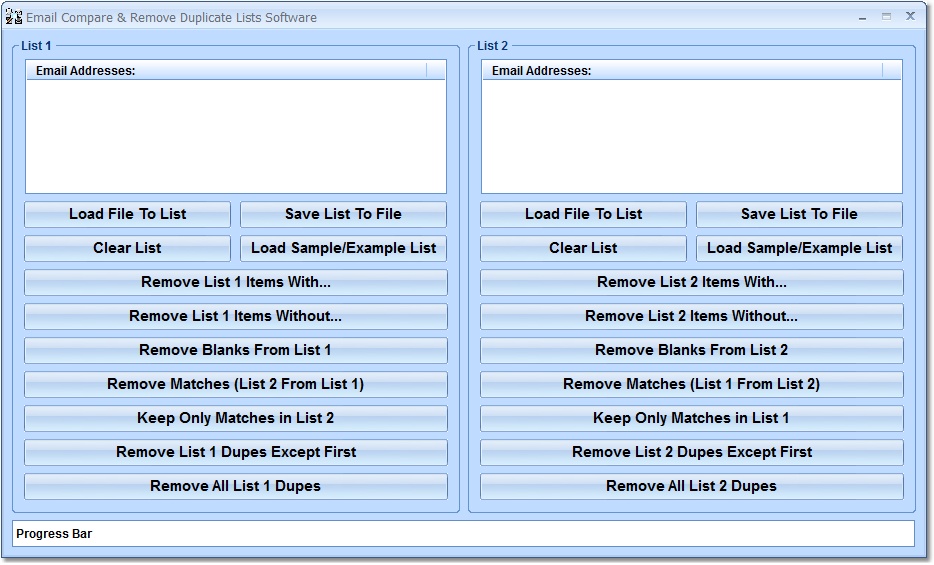 Email Compare & Remove Duplicate Lists Software screen shot