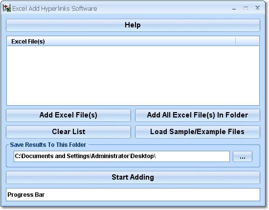 Screenshot for Excel Add Hyperlinks Software 7.0