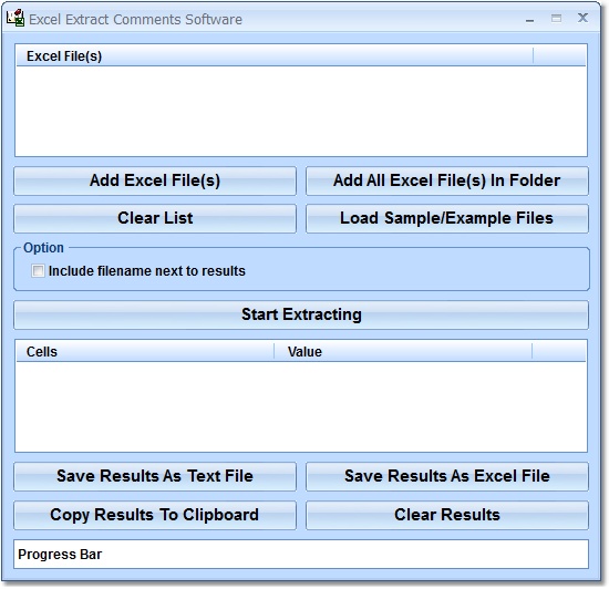 Screenshot of Excel Extract Comments Software 7.0