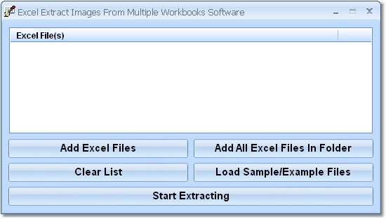 Screenshot of Excel Extract Images From Multiple Workbooks Software 7.0