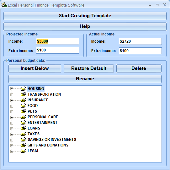 Excel Personal Finance Template Software 7.0 full