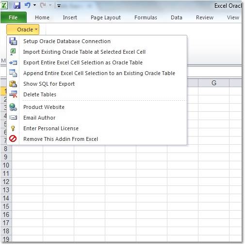 Screenshot of Excel Oracle Import, Export & Convert Software 1.1