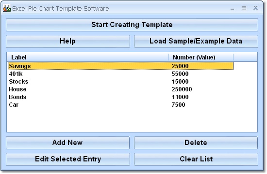 Excel Pie Chart Template Software