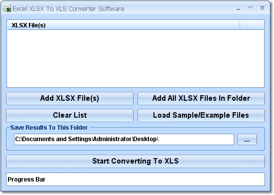 Create multiple XLSX files from multiple XLS files.