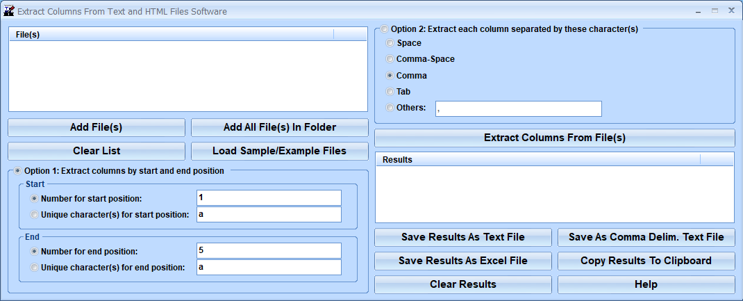 Extract Columns From Text and HTML Files Software