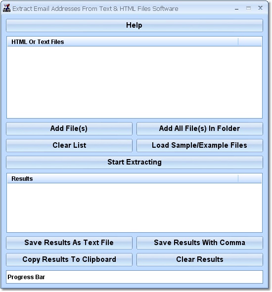 Screenshot of Extract Email Addresses In Multiple Files Software 7.0
