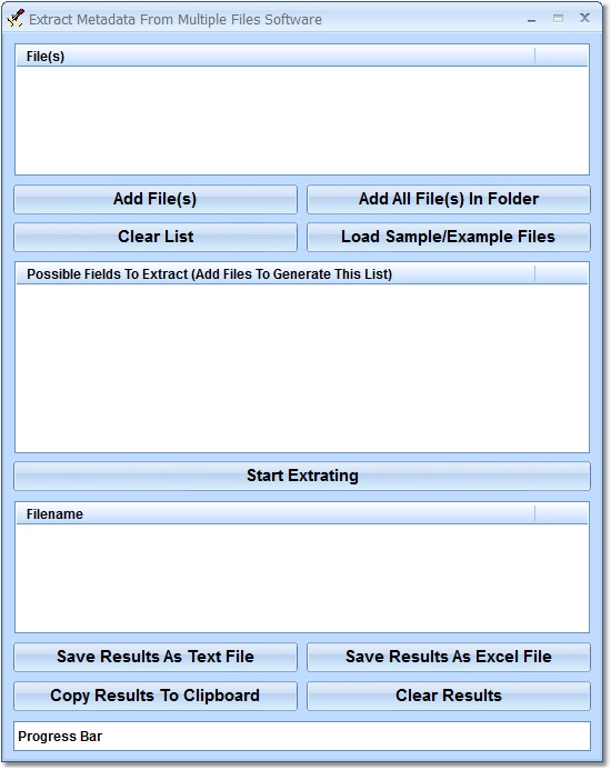 Extract Metadata From Multiple Files Software screen shot