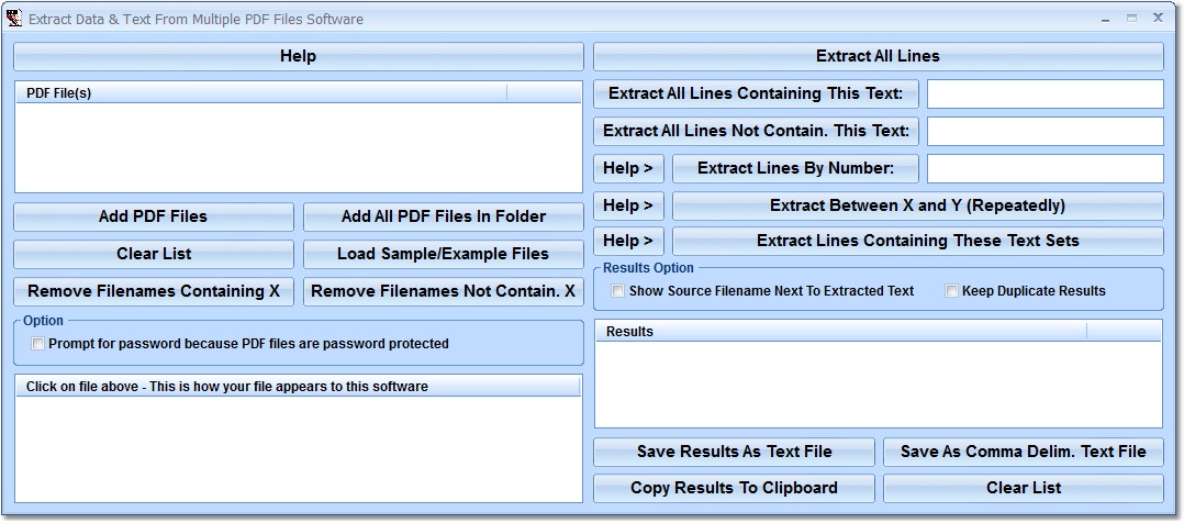 Screenshot of Extract Data & Text From Multiple PDF Files Software 7.0