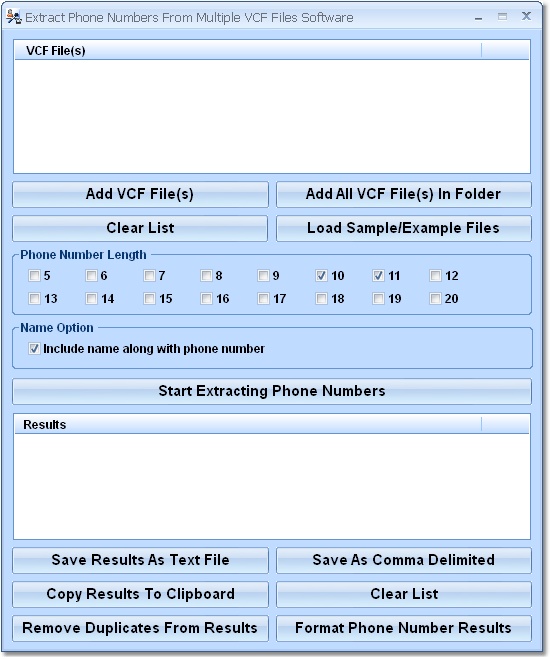 Extract Phone Numbers From Multiple VCF Files Soft