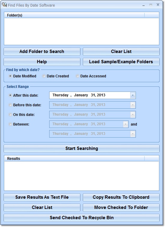 Find Files By Date Software screen shot