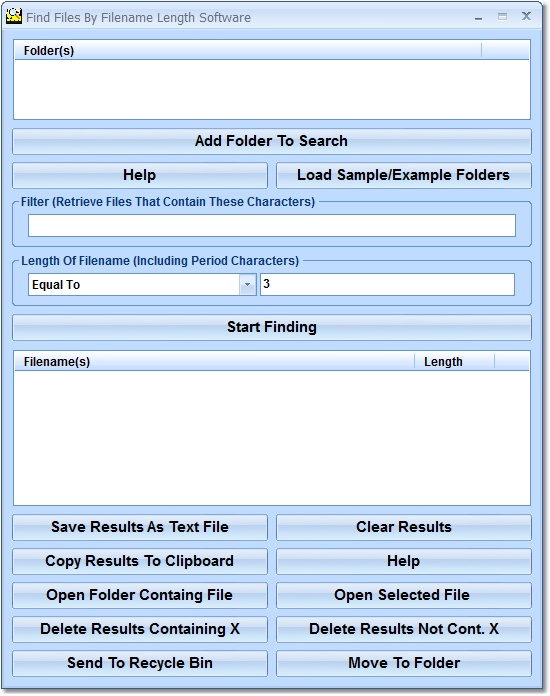 Find Files By Filename Length Software screen shot