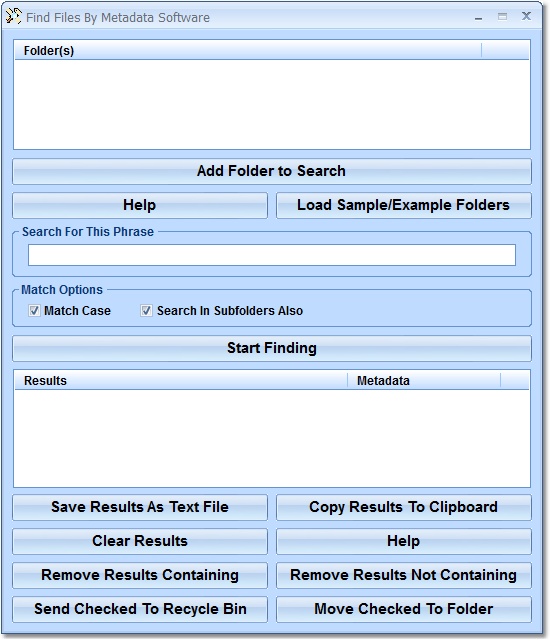 Find Files By Metadata Software screen shot