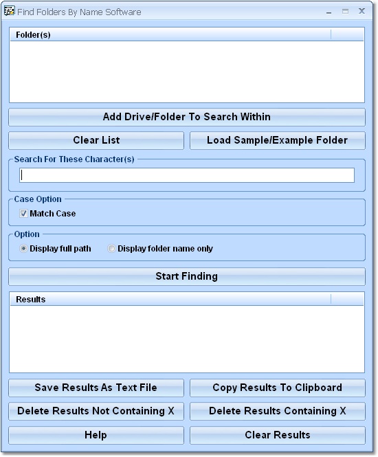 Find Folders By Name Software screen shot