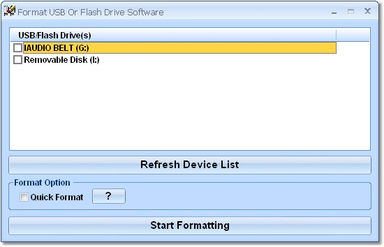 Format USB Or Flash Drive Software screen shot