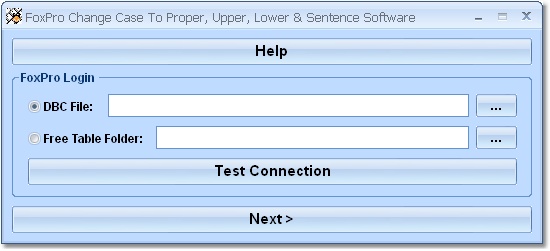 Screenshot of FoxPro Change Case to Proper, Upper & Lower Software 7.0