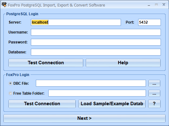 FoxPro PostgreSQL Import, Export & Convert Software