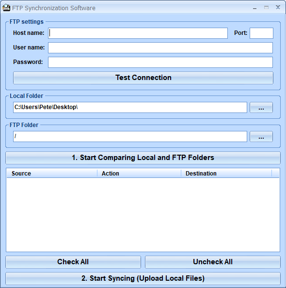 Windows 7 FTP Synchronization Software 7.0 full
