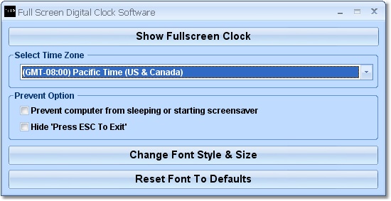 Full Screen Digital Clock Software screen shot