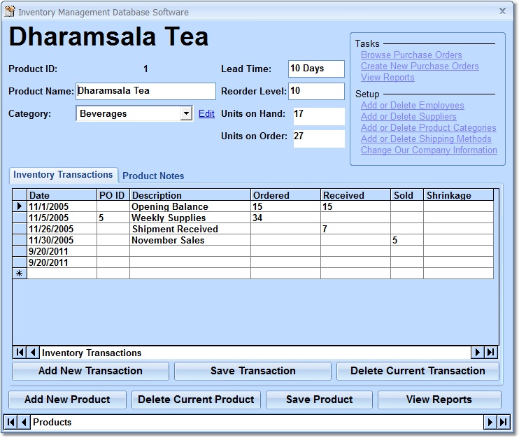 Inventory Management Database Software 7.0