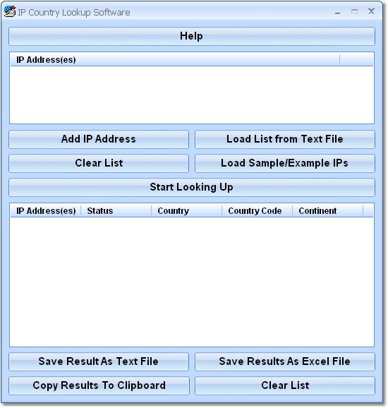 IP Country Lookup Software screen shot