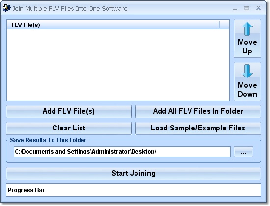 Join Multiple FLV Files Into One Software screen shot