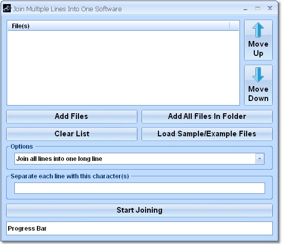 Screenshot of Join (Merge, Combine) Multiple Lines Into One Software 7.0