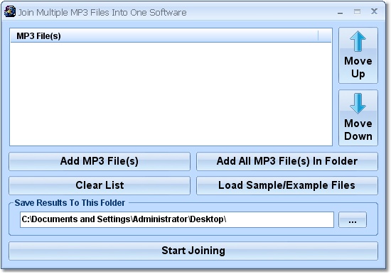 Join Multiple MP3 Files Into One Software screen shot