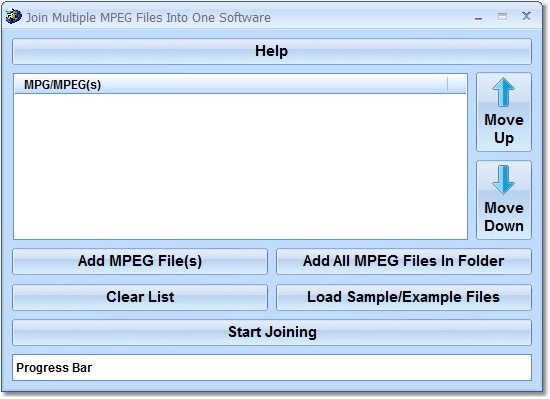 Join Multiple MPEG Files Into One Software screen shot