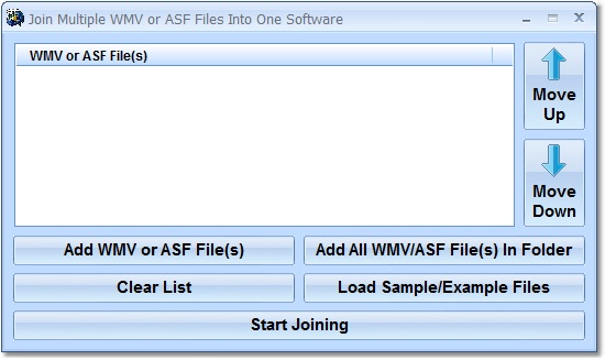 Screenshot for Join (Merge, Combine) Multiple WMV or ASF Files In 7.0
