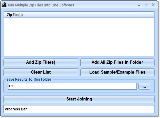 Join Multiple Zip Files Into One Software screen shot
