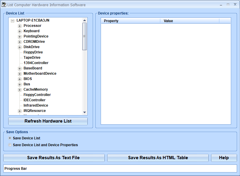 List Computer Hardware Information Software 7.0 screenshot