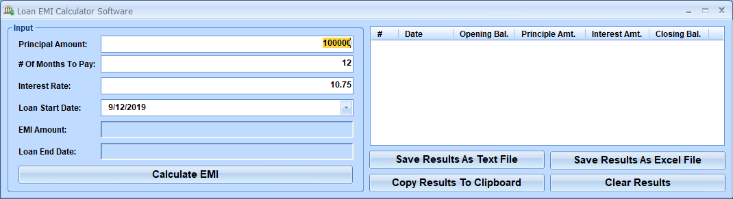 screenshot of loan-emi-calculator-software