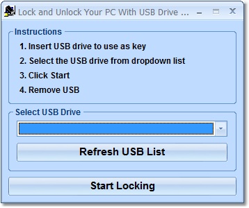 Lock and Unlock Your PC With USB Drive Software screen shot