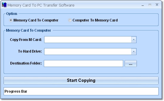 Memory Card To PC Transfer Software screen shot