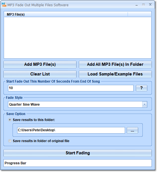 MP3 Fade Out Multiple Files Software