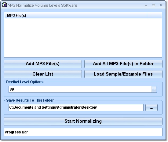 MP3 Normalize Volume Levels Software screen shot