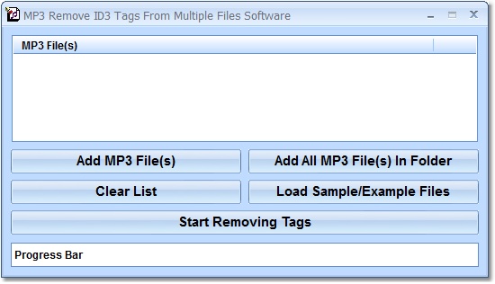 MP3 Remove ID3 Tags From Multiple Files Software screen shot