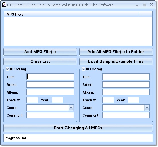 MP3 Edit ID3 Tag Field To Same Value In Multiple F screen shot