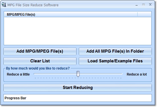 MPG File Size Reduce Software screen shot