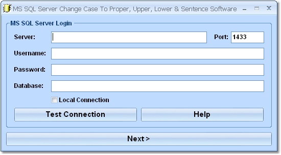 Screenshot of MS SQL Server Change Case to Proper, Upper & Lower Software 7.0