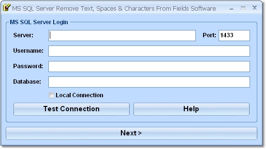 Screenshot of MS SQL Server Remove (Delete, Replace) Text, Spaces & Characters From Fields Software 7.0