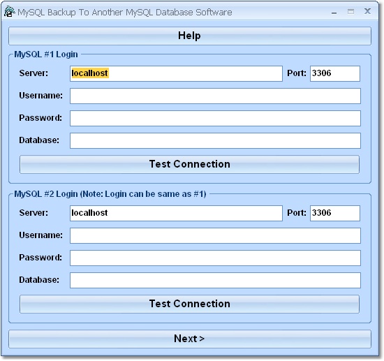 Screenshot of MySQL Backup & Restore Databases Software
