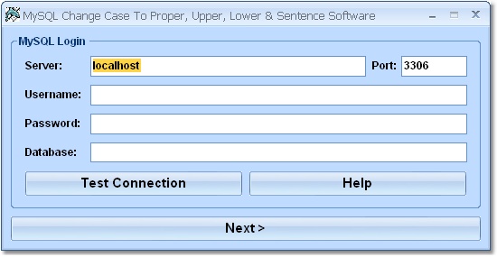 Screenshot of MySQL Change Case to Proper, Upper & Lower Software