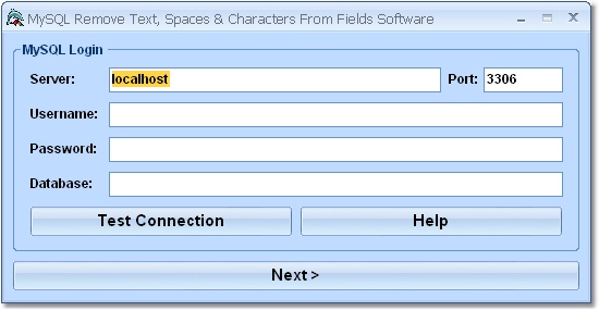 Screenshot of MySQL Remove (Delete, Replace) Text, Spaces & Characters From Fields Software 7.0