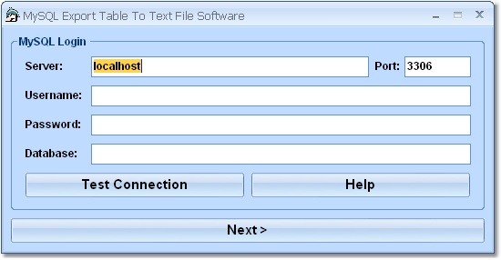 Screenshot of MySQL to Text Files Import, Export & Convert Software 7.0