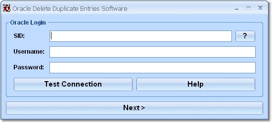 Screenshot of Oracle Delete (Remove) Duplicate Entries Software 7.0