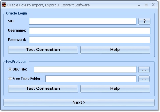 Screenshot of Oracle FoxPro Import, Export & Convert Software