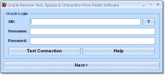 Screenshot of Oracle Remove (Delete, Replace) Text, Spaces & Characters From Fields Software 7.0