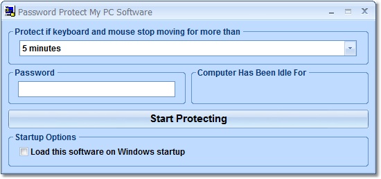 Password Protect My PC Software screen shot