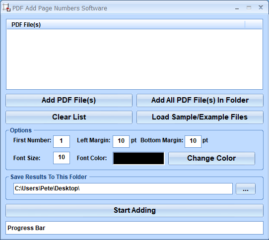 screenshot of pdf-add-page-numbers-software
